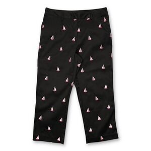 Lilly Pulitzer Women's Black Sailboat Print Capri Pants Size 8